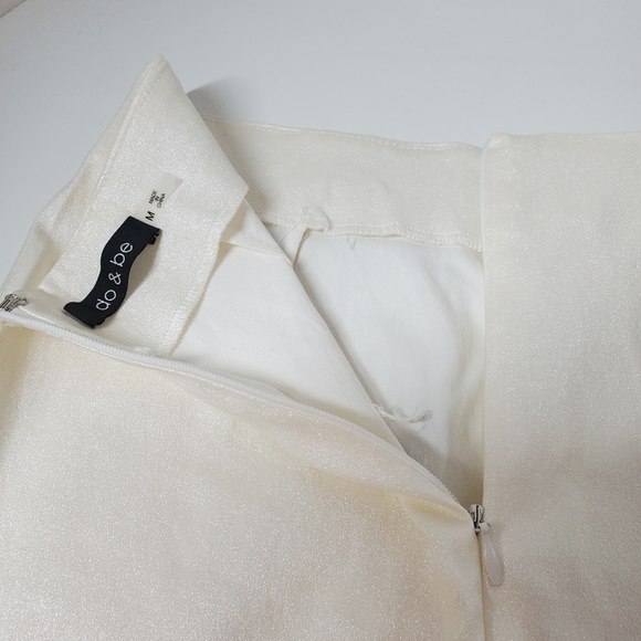 Do & Be Pearl White Faux Leather Rhinestone Pencil Skirt - Picture 10 of 12